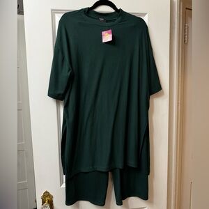 NEW Dressed in Lala Lex Ribbed Playsuit in Emerald (M)